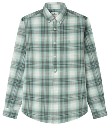 Springfield Nueva Camisa De Estructura con Bordado De Árboles, Verde, L