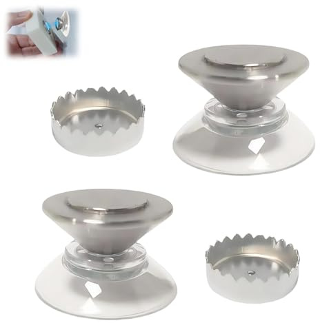 LUMOOM 2 pezzi Portasapone magnetico senza foratura, portasapone magnetico con ventosa, dispenser di sapone in acciaio inox per lavabo, doccia, vasca da bagno cucina (cono)