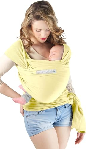 Love Radius Basic Bio-Baumwolle – Geburt bis 9 kg – Tragetuch dehnbar – einfache Einstellung 1 Knoten vorher zum An- und Aussteigen des Babys – Bauchtrage – Babytrage ohne Hände – Perle