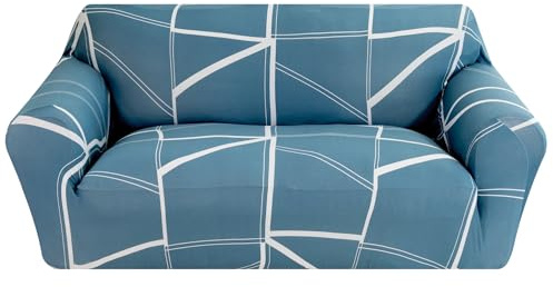 Comart - Copridivano Fashion - 2 Posti Elasticizzato - Braccioli - Azzurro
