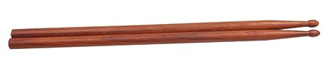 Drumsticks Paar mit Holzspitze, Mahagoni, Braun für Schlagzeug | Ovale Spitze, ohne Lack, Robust und Angenehm, für Drummer und Jugendbands Zufällige Farbe