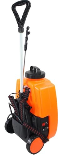 Pulverizador automático - pulverizador de 16 litros con Ruedas y Lanza, Ideal para Aplicaciones de líquidos, fácil de Transportar y Usar.