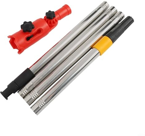 Paint Brush Extender Telescopic Rod Extension Pole 180 Degree Rotating Clamping Tool for Ceiling Painting Home Improvement Metal Handle(1.1m Set)