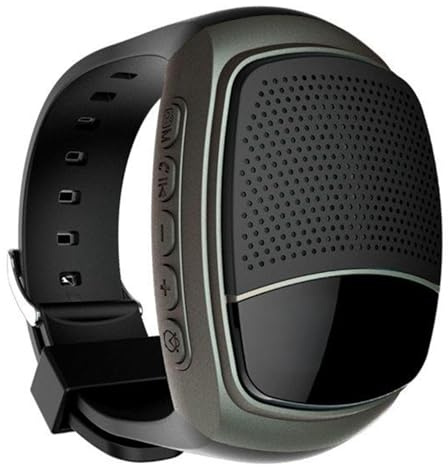 Iegefirm Mini orologio da polso indossabile B90 altoparlante Bluetooth con radio FM per uso attivo all'aperto, nero