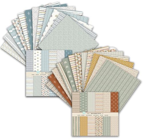 MerwDeeyt Scrapbook Papier 48 Blat Boho Motivpapier