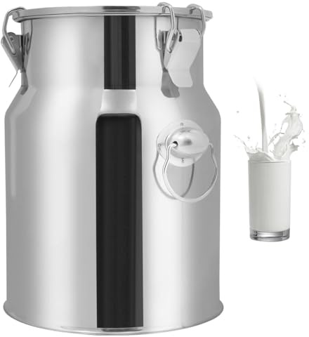 aliooila Bidon Inox Pour Huile d Olive 5-88 Litres,Pot À Lait en Acier Inoxydable Bidon Hermétique-seau De Cuisine Avec Couvercle-seau Rangement Le Riz, La Farine, Les Céréales,Capacity-9L