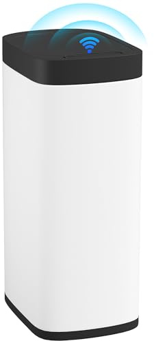 HOMCOM Poubelle de cuisine automatique 50L, poubelle à capteur de mouvement sans contact, résistant aux empreintes digitales, sans bac intérieur, fonctionne sur piles, crème