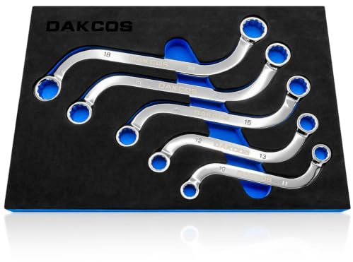 DAKCOS Juego 5 Llaves Estrella Doble S 10x11 12x13 14x15 16x17 18x19mm Cr-V