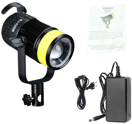 Yechiry BJ-600B Illuminazione Fotografica CRI 96+ 3600LM 35000lux Dimmerabile 5600K Luce Video LED, Faretto con Colori Accurati Effetto Proiettore per Riprese Creative 711g (Spina europea)