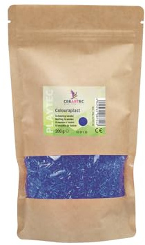 CREARTEC Colouraplast - Kunststoffperlen/Schmelzgranulat - Farbe: lila - Menge: 200g - Ideal für Fensterbilder, Mobiles und kleine Kunstwerke - Witterungsbeständig - Made in Germany