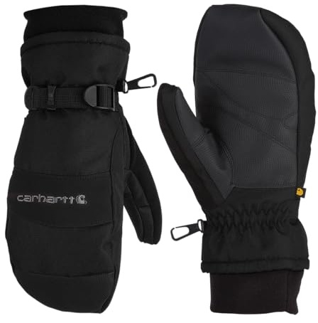 Carhartt Men's Waterproof Insulated Knit Cuff Mitten, Black, Medium