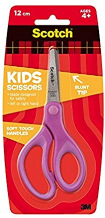 Scotch Kids Soft Touch Forbici, Adatte ai Bambini, con Lame in Acciaio Inossidabile e Antiadesivo, Punta Arrotondata e Impugnatura Comfort, Adatte anche per Mancini, Colori Assortiti, 12 cm