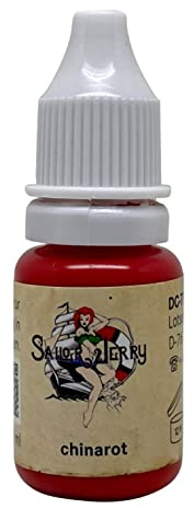 REACH-konforme Sailor Jerry Tattoofarbe Chinarot (China Rot) 10 ml. Made in GERMANY. Mit Zertifikat. Tätowierfarbe, Tattoo Ink