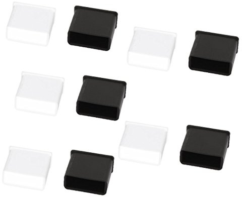 sourcing map Plastic USB A Male Anti-Dust Stopper Cap Cover 10Pcs Black Clear