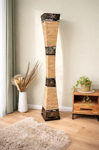 Mienloco Asiatische Stehleuchte 150cm Designer Stehlampe Naturlampe Leuchten Bali Deko (L4)