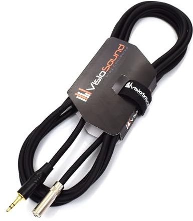 VisioSound 3.5mm Stereo TRS Mini Jack Headphone Extension Lead/Male to Female 1.5m