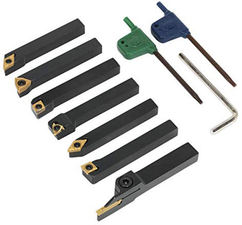 Sealey Sm3025Cs5 Indexable 8Mm Lathe Turning Tool Set 7Pc