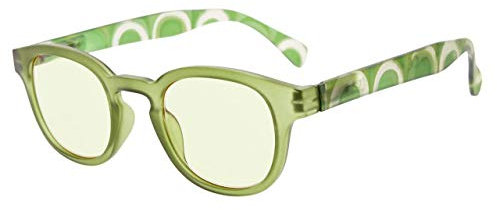 Eyekepper Lesebrille mit UV Schutz,Blendschutz,Antireflex Lesehilfe für Frauen (Grün, Gelb getönte Gläser) +1.75