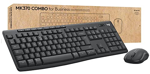 Logitech MK370 combo empresa, Teclado inalámbrico estándar y ratón inalámbrico, receptor USB Logi Bolt, Bluetooth, certificación mundial Windows/Mac/Chrome/Linux, QWERTY Español, Gris
