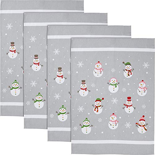 Erwin Müller Geschirrtuch 4er-Pack Baumwolle Schneemänner Größe 50x70 cm