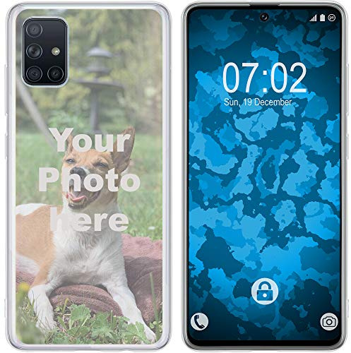 PhoneNatic personalisierte Handyhülle für Samsung Galaxy A71 Custom Case transparent zum selbst gestalten mit eigenem Foto Bild Text individuell