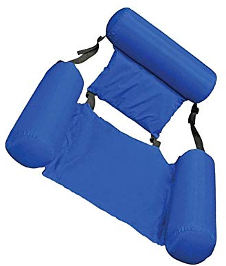 BANGSUN Luftsofa aufblasbarer Gürtel Netz Hängematte faltbar Doppelnutzung Rückenlehne schwimmend blau