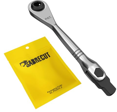 SabreCut 1pc MRSC04 6.3mm 1/4 Square Acero inox Puntas Profesional | Duradero stainless-steel construcción con a preciso 72-tooth mecanismo para compacto, high-torque acceso