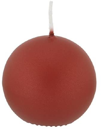 Kugelkerzen Weihnachtsrot xmasred mit Metalleffekt (Metallic Matt), Ø 10 cm, 6 Stück