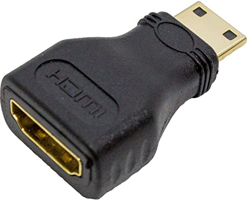 Lumonic Adaptador Full HD I HDMI Hembra - Mini HDMI Macho con Contacto Chapado en Oro I Micro HDMI a Mini HDMI para teléfonos móviles, cámaras