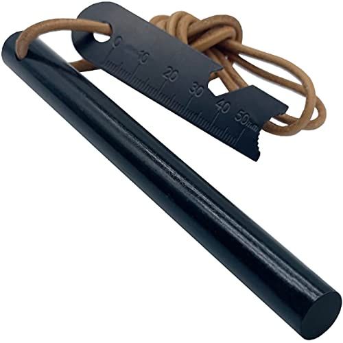 aufodara stark brandstartare eldstål eldstav 12,7 mm tjock, 12,7 cm lång – med 1 x lädersnöre och multifunktionell skrapa för utomhus överlevnad och camping