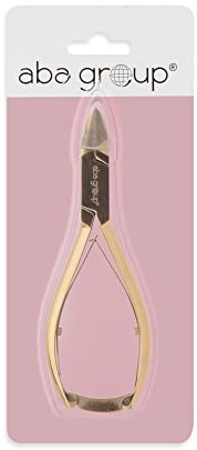 Aba Group Podologische Nagelzange, Zwei-Feder-Zange - gold, 14,5cm (1039), einfache eingewachsene Nagelzange, Maniküre-Tools, Pediküre-Werkzeuge