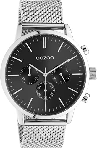 Oozoo Timepieces Herren Uhr - Armbanduhr Herren mit 22mm Mesh Armband - Analog Herrenuhr mit Milanaiseband in rund