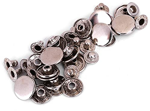 Tissting Juego de 50 Botones de Presión de Latón - 10mm, 12.5mm, 15mm, Ideal para Ropa, Cuero y Jeans, Fácil Instalación, Amplia Aplicación en Manualidades y Costura