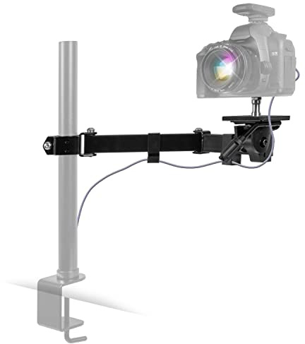 Duronic Camera Arm CM01, Camera Mount for Monitor Stand, Adjustable Swivelling and Rotating Tripod Arm for Podcasts, Zoom, Vlogging, Recording, Studio, Broadcasting, Gaming - Black