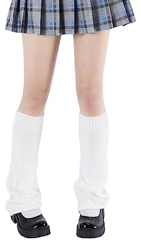 Durio Warme Stulpen Damen Gestrickte leg warmers y2k lange Beinwärmer für Cosplay Halloween Party und Yoga japanische sommer dünne beinstulpen Gothic socken damen Schwarz Einheitsgröße