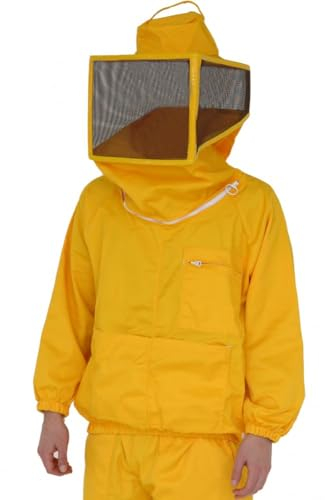 REWON Imkerjacke Baumwolle, Imkerjacke mit Quadrat Hut und Schleier, Imkerkostüm Imkeranzug Imkerschutzkleidung für professionelle Imker
