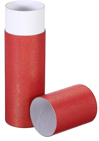 PATIKIL 2 Inch x 7 Inch Poster Tube, 1Pcs Photo Storage Tube Portable Shipping Mailing Tubes Calligraphy Painting Tubes Round Carrying Case for Storing Paper Art Map Documents, Red