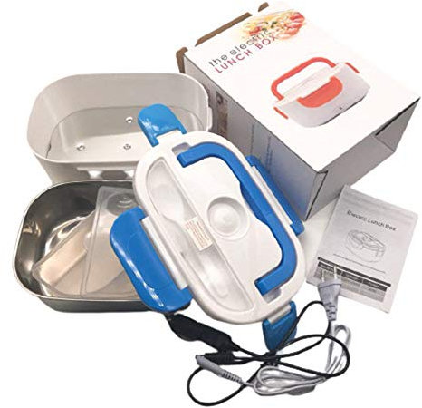 Lunch Box portatile da 1,5 l, scaldavivande multifunzione 3 in 1 può mantenere caldo, cuocere a vapore e cuocere, adatto per ufficio scolastico e autista (due modelli per auto e casa),Verde (Blu)