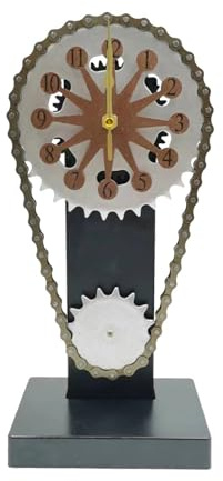 Vintage roterande växelklocka, Steampunk-klocka med rörliga växlar, 3D-kreativ kedjeklocka, personlig dekorativ skrivbordshyllklocka, batteridriven kedjeklocka for kontorsskrivbordsheminredn (Size :