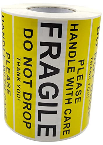 DIYEAH Bright Fragile Warning Decal Stickers Labels Safety Symbol Sign for Shipping Protection Caution