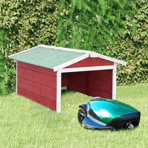 Rantry Garage per Robot tagliaerba 72x87x50 cm in Legno di Abete Rosso Bianco