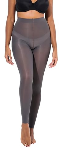 Ulla Popken dam 60den strumpa leggings, Mörkgrått, 34W x 36L