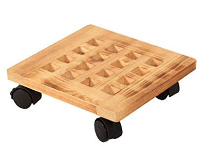 Pflanzenuntersetzer für den Außenbereich, Pflanzencaddy, Holz-Pflanzenständer, quadratisch, stabiler Blumentopfsockel, Blumentopftablett für drinnen und draußen, Pflanzenwagen für zu Hause, Pflanzun