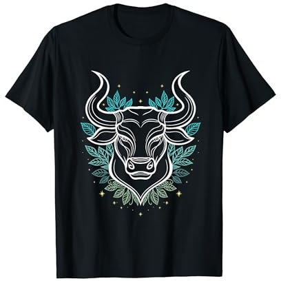 Oktoberfest Stier Kostüm für Buan mit Laub Fineline Tattoo T-Shirt