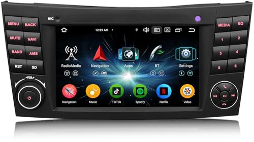 7 Android 16 Autoradio Carplay per Mercedes Classe CLS W219 E-Classe W211 | erisin 8-Core 4GB+64GB Supporto RDS Vivavoce DSP WiFi Bluetooth 5.0 Dab+Radio Navigatore GPS