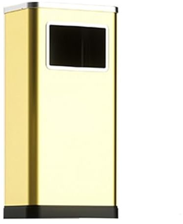 cubo basura Bote de basura de acero inoxidable con tapa, bote de basura comercial de metal con cubo interior extraíble y cenicero superior, for oficina, hotel, interior y exterior Contenedor de basura