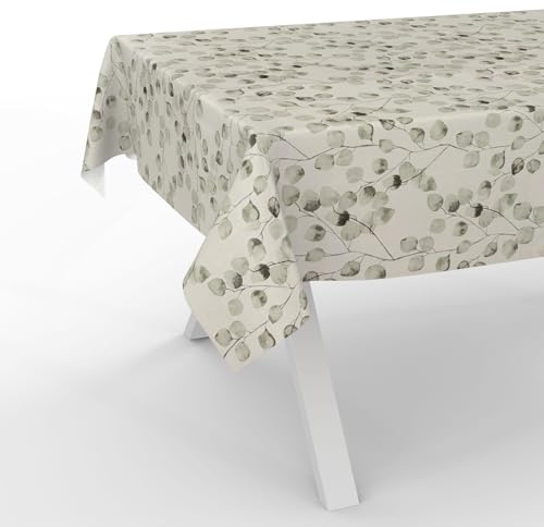 Wachstuchtischdecke Wachstischdecke Wachstuch Tischdecke abwaschbar Gartentischdecke Wasserabweisend 100x140cm Schnittkante Eukalyptus