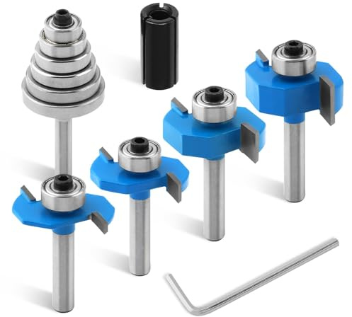 4Pcs Rabbet Router Bit Set 1/4 Inch Shank