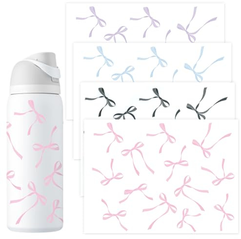 4 Pegatinas de Lazos para Botellas Owala, Pegatinas de Transferencia de Lazos para Vasos de Vidrio para Vasos de Vidrio Owala Calcomanías para Manualidades y Decoración