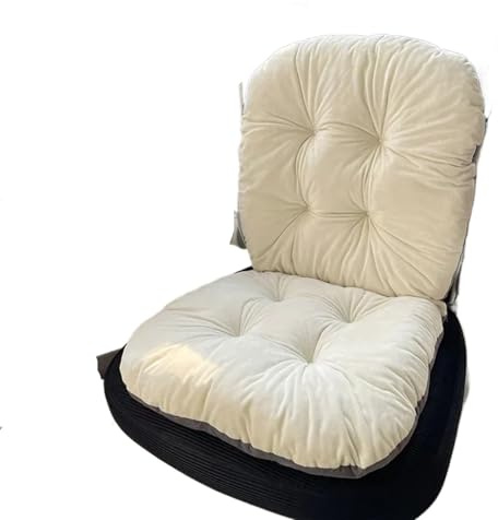 MAQDDO Deckchair Cushion Thick Rocking Chair Cushion Outdoor Garden Chair Cushion Non-Slip High-Backed Patio Chair Pads Washable Sun Lounger Cushion For Indoor Outdoor(White)